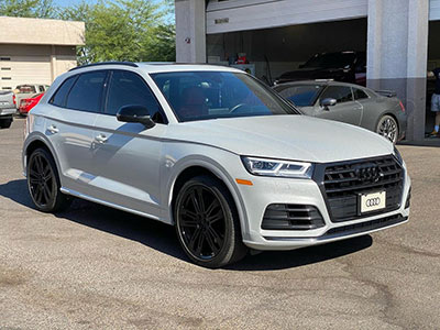 Audi SQ5 waits for pickup after ceramic tint.