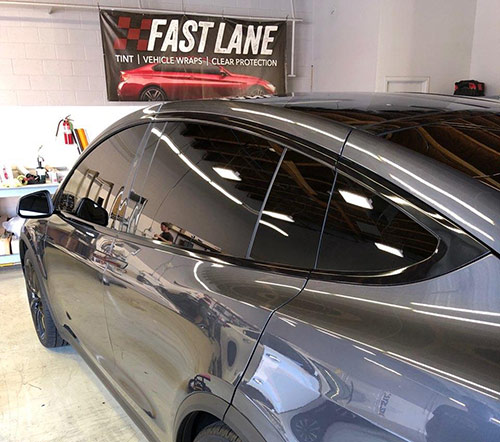 black out chrome trim on car