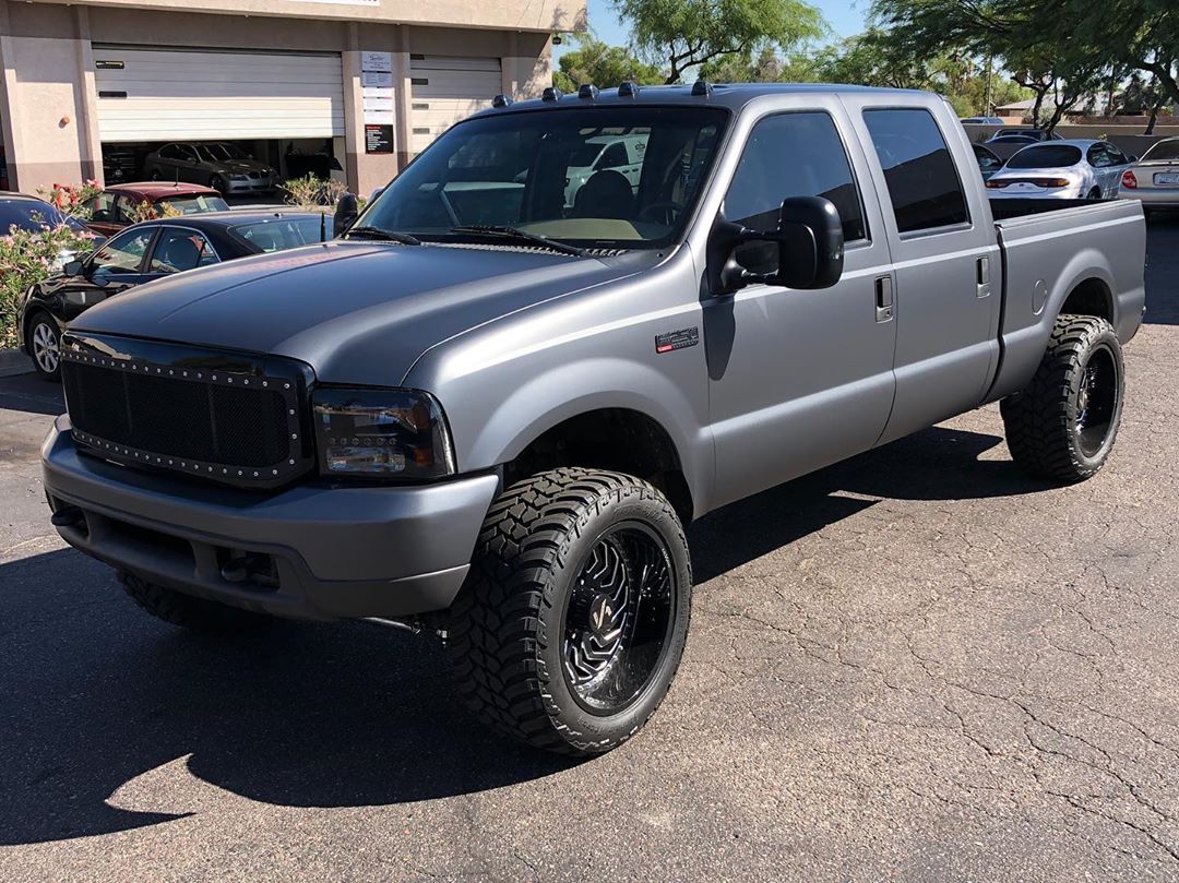 Satin truck wrap for this Ford F-250